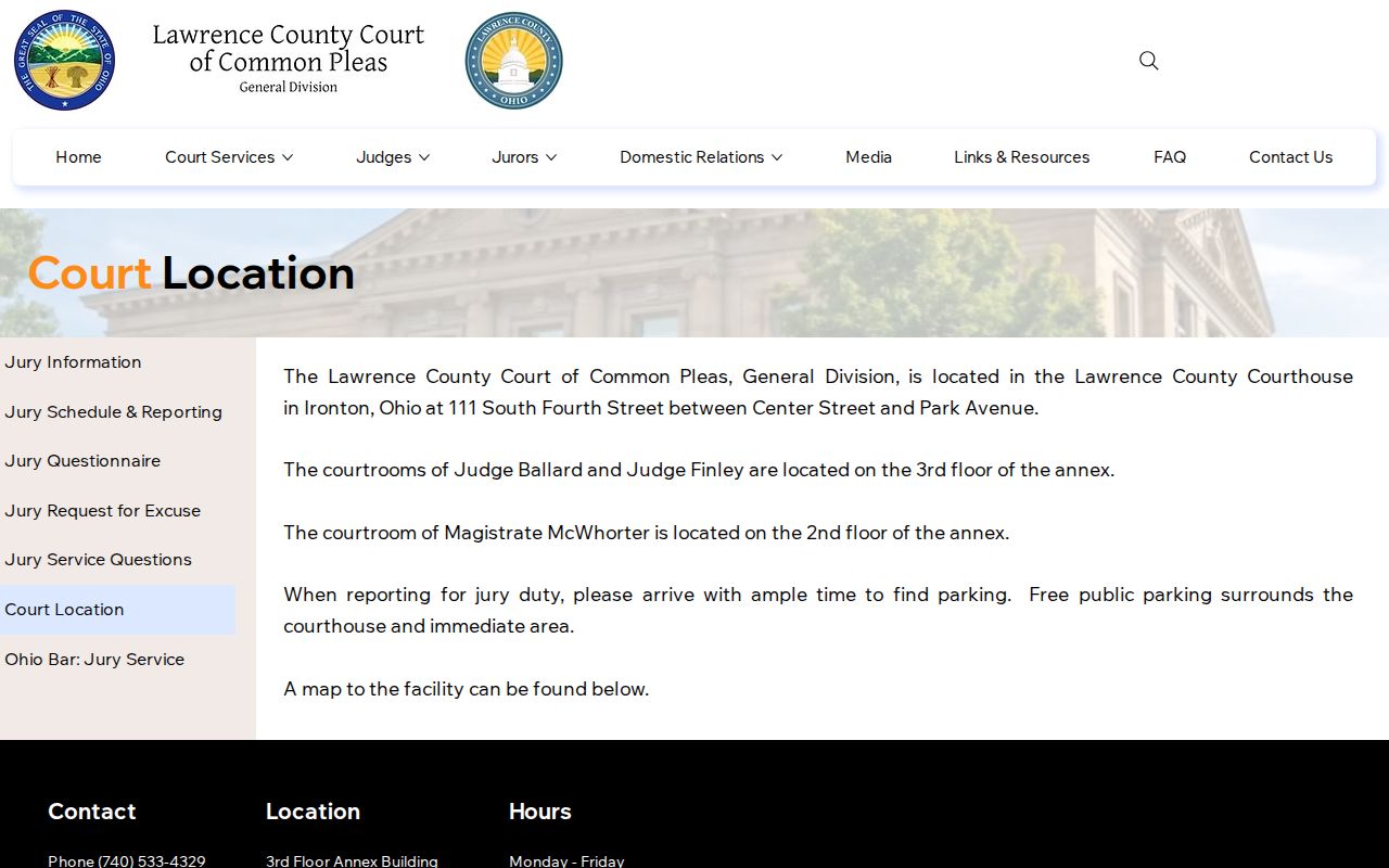 Lawrence County court docket Common Pleas court location