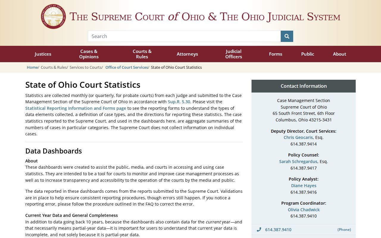 Lawrence County court docket Ohio court services directory