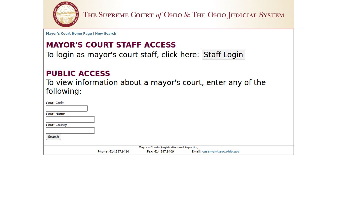 Proctorville and Lawrence County court records source showing Ohio Mayor’s Court directory information